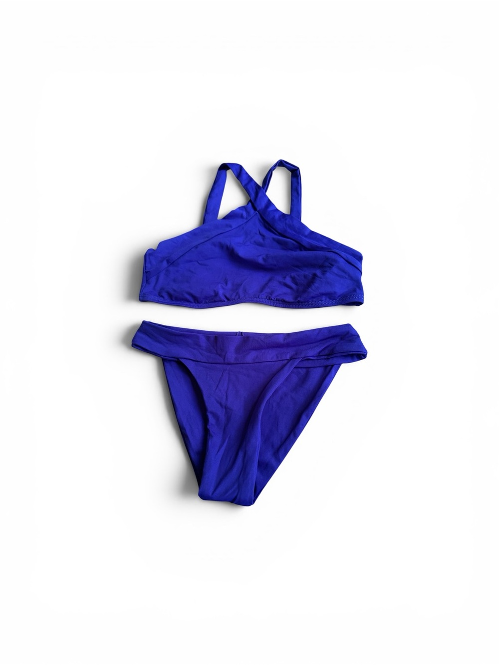 NWOT L*Space high neck bikini set royal blue extra small